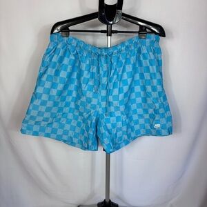 Nike Swim Trunks XXL Blue Checkerboard Board Shorts No Liner Men’s